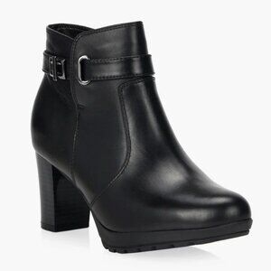 Attica Perla Black Block Heel Lug Sole Boot Size 10